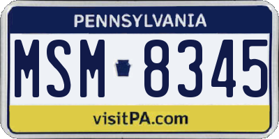 PA license plate MSM8345