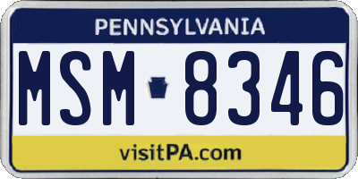 PA license plate MSM8346