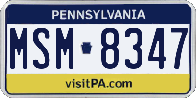 PA license plate MSM8347
