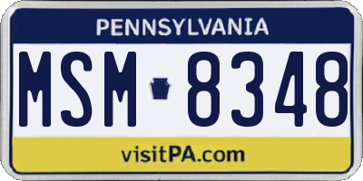 PA license plate MSM8348
