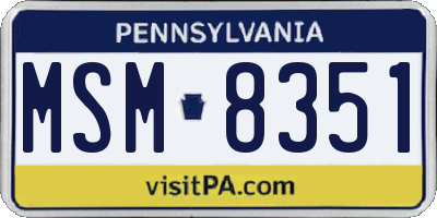 PA license plate MSM8351