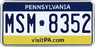 PA license plate MSM8352