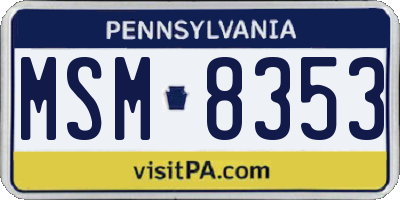 PA license plate MSM8353