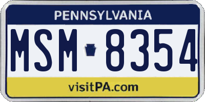 PA license plate MSM8354