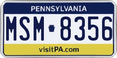 PA license plate MSM8356