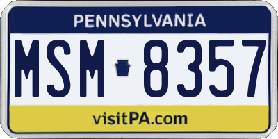 PA license plate MSM8357
