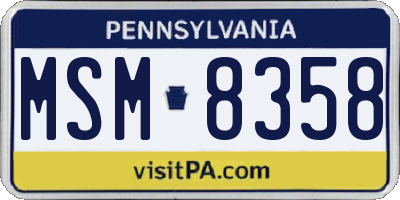 PA license plate MSM8358