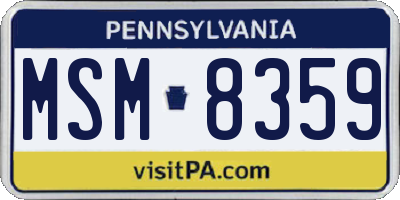 PA license plate MSM8359