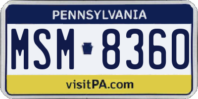 PA license plate MSM8360