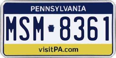 PA license plate MSM8361