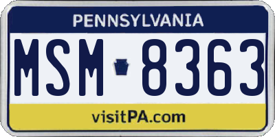 PA license plate MSM8363