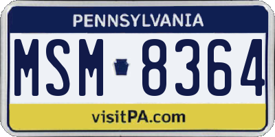 PA license plate MSM8364