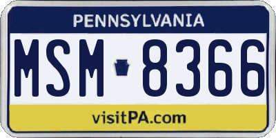PA license plate MSM8366