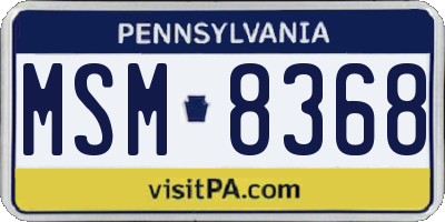 PA license plate MSM8368