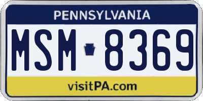 PA license plate MSM8369