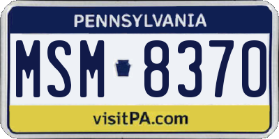 PA license plate MSM8370