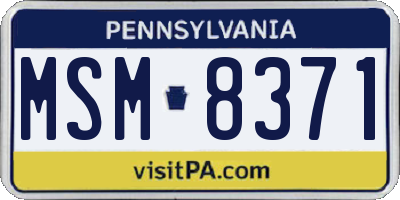 PA license plate MSM8371