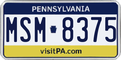 PA license plate MSM8375