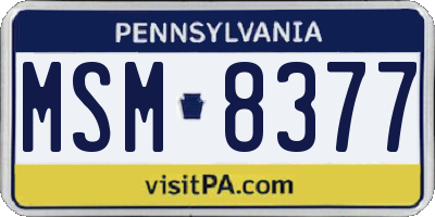 PA license plate MSM8377
