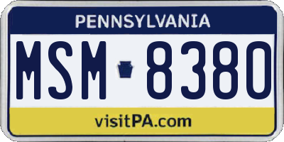 PA license plate MSM8380