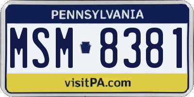 PA license plate MSM8381