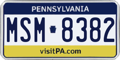 PA license plate MSM8382