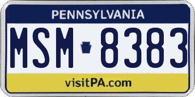 PA license plate MSM8383