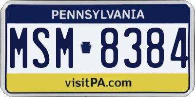 PA license plate MSM8384