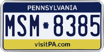 PA license plate MSM8385