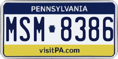 PA license plate MSM8386