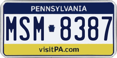 PA license plate MSM8387