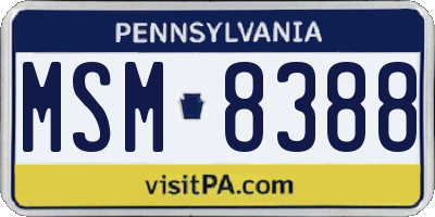 PA license plate MSM8388
