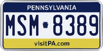 PA license plate MSM8389