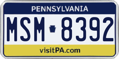 PA license plate MSM8392