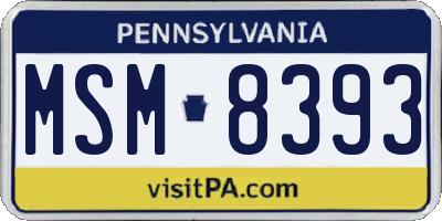 PA license plate MSM8393