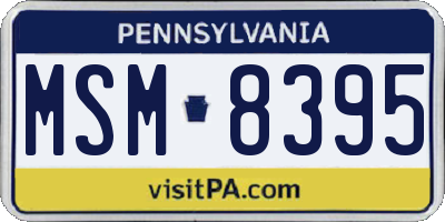 PA license plate MSM8395