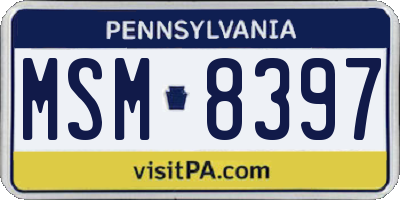 PA license plate MSM8397