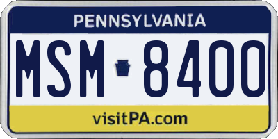 PA license plate MSM8400