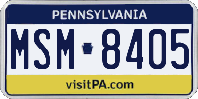 PA license plate MSM8405