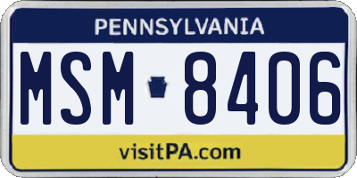 PA license plate MSM8406