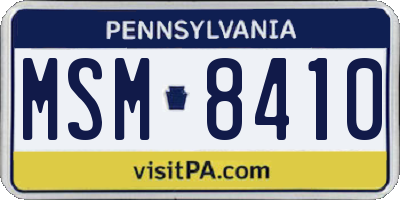 PA license plate MSM8410