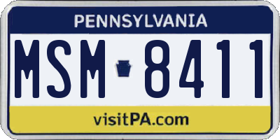 PA license plate MSM8411