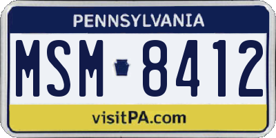 PA license plate MSM8412