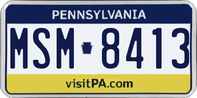 PA license plate MSM8413