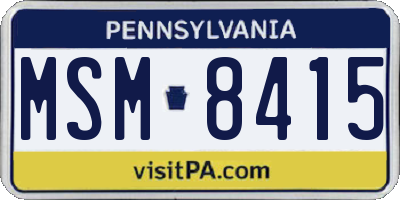 PA license plate MSM8415