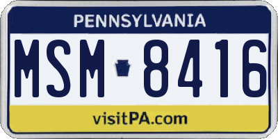 PA license plate MSM8416