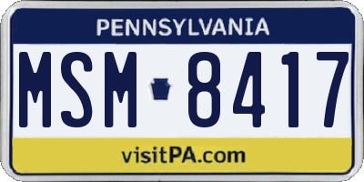 PA license plate MSM8417