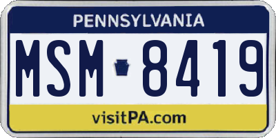 PA license plate MSM8419