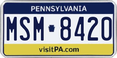 PA license plate MSM8420