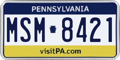 PA license plate MSM8421